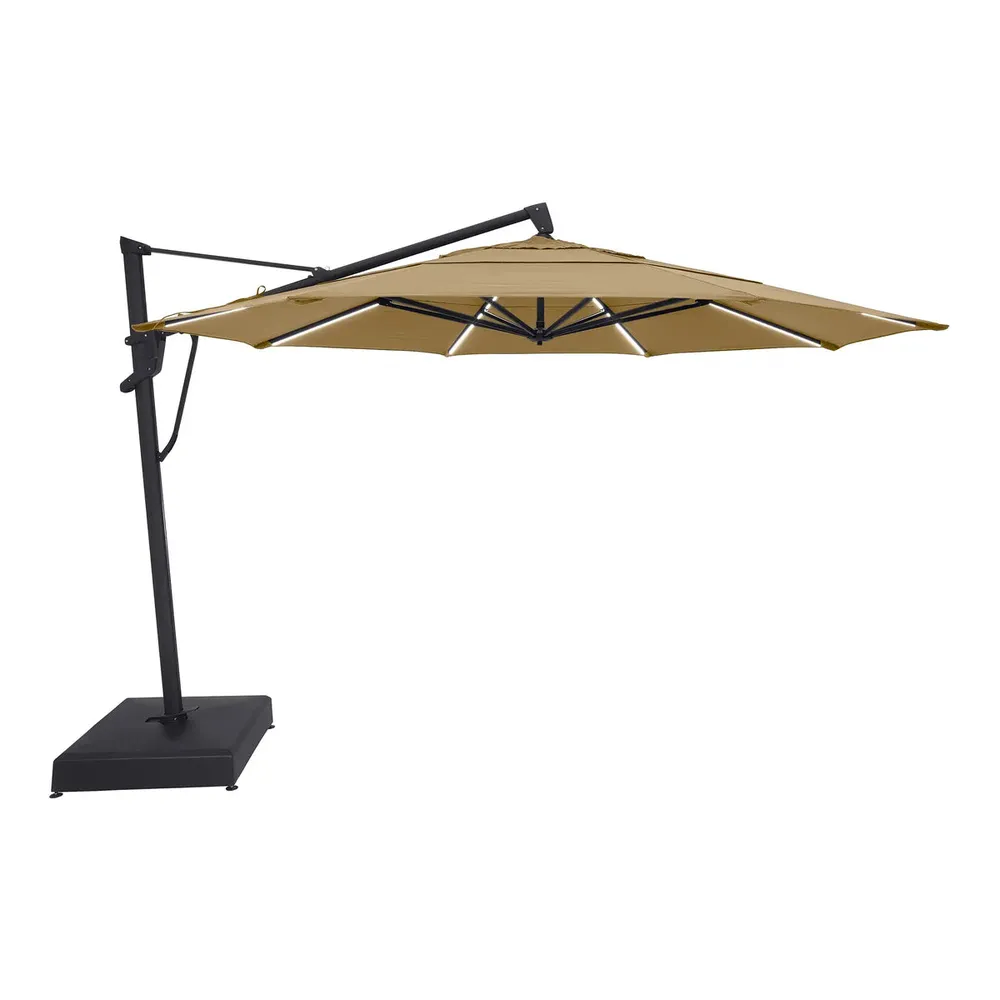 13′ Designer Octagon AKZ+ Starlux Cantilever Umbrella – Heather Beige