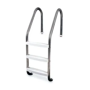 3 Tread Stainless Steel Ladder – White Treads