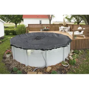 32′ Rugged Mesh Cover for 27’/28′ Round Pool – Black