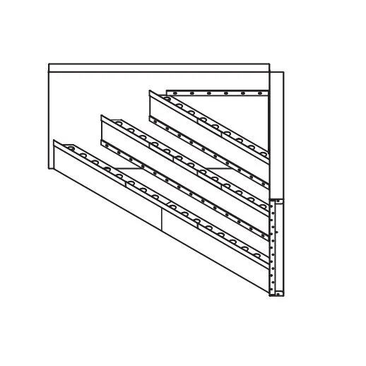 6″ Radius 42″ Steel Corner Step (6.5 x 6.5)