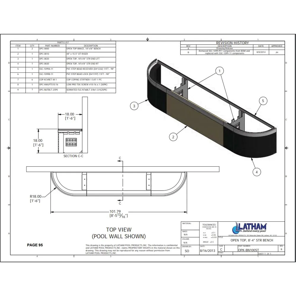 8’4″ Straight Stand Alone Polymer Bench
