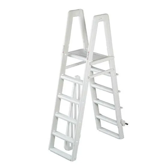 A-Frame Adjustable White Ladder 48-56 Inches