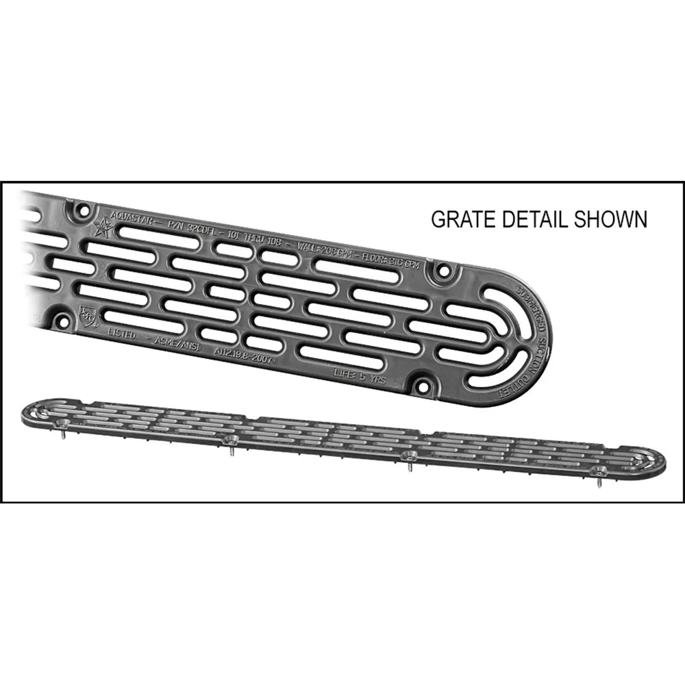 AQUASTAR 32″ FLAT GRATE ONLY DGRAY