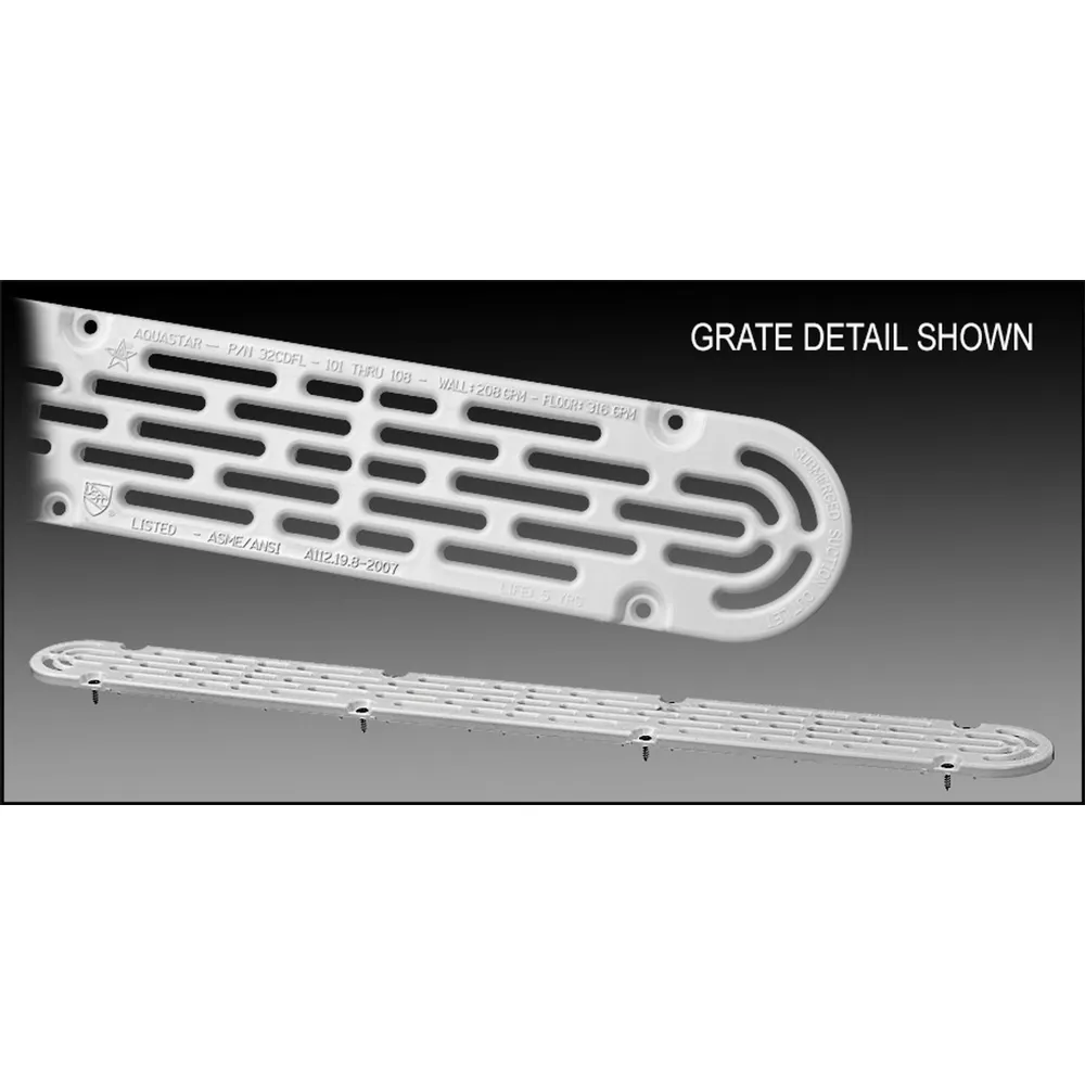 AQUASTAR 32″ FLAT GRATE ONLY WHITE