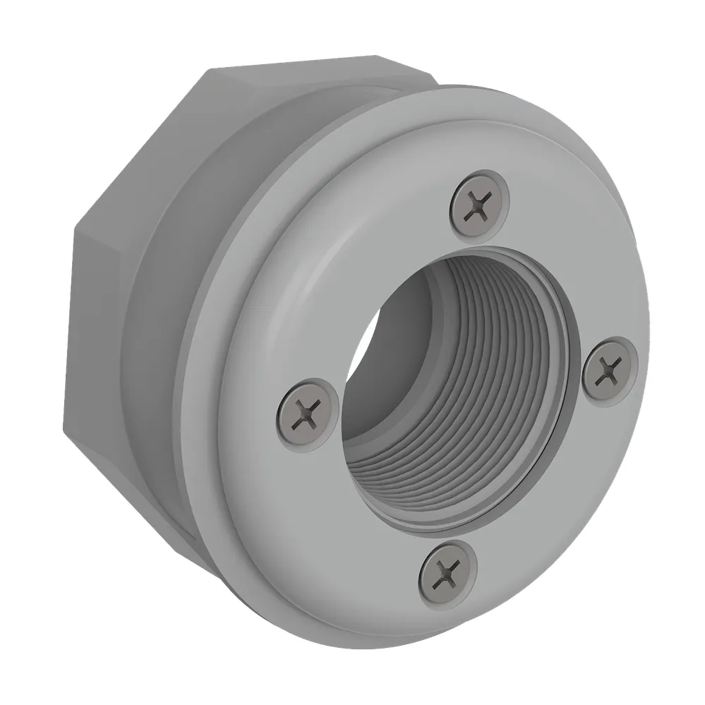 AquaStar 4-Screw Vinyl Fitting with 1.5″ Socket – Light Gray