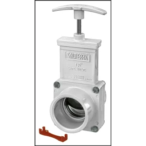 Blue Devil/Valterra 1-1/2″ S X S White PVC Gate Valve (#6101X)