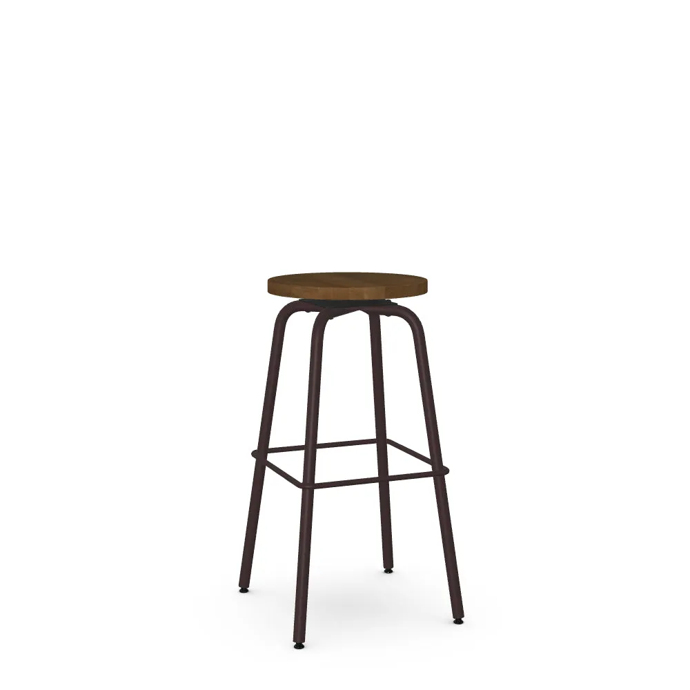 Button Backless Barstool – Wood Seat