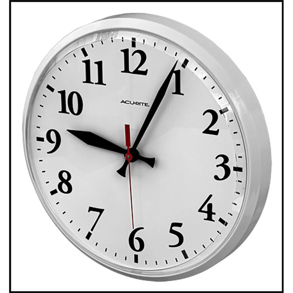 Chaney Instrument Acu-Rite 12 1/2″ White Indoor/Outdoor Clock (#01960)