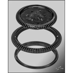 Color Match Main Drain Cover Black for Pebble Top with 10″ Frame