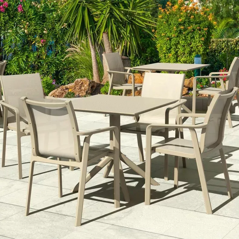 Compamia Pacific 5 Piece Resin Outdoor Living Set, Taupe