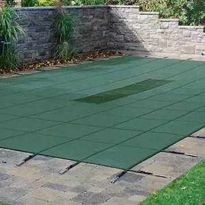 Doheny’s 10 Year Solid Safety Cover for 14×28 ft Rectangular Pool, Green