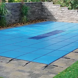 Doheny’s 10 Year Solid Safety Cover for 16×34 ft Rectangular Pool, Blue
