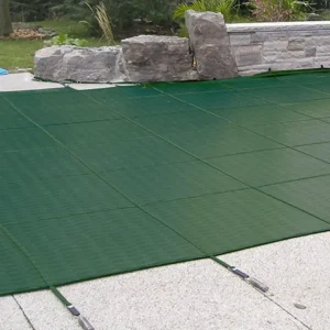 Doheny’s 12 Year Mesh Safety Cover for 14×28 ft Rectangular Pool, Green