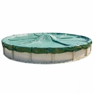 Doheny’s 12 Year Solid Winter Cover for 24 ft Round Pools with 40 Cover Clips