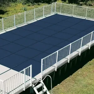 Doheny’s 15 Year Mesh On-Ground Safety Cover for 12×24 ft Rectangular Pool, Blue