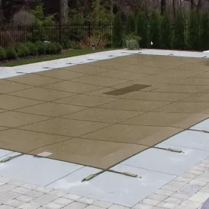 Doheny’s 15 Year Solid Safety Cover for 14×28 ft Rectangular Pool, Tan