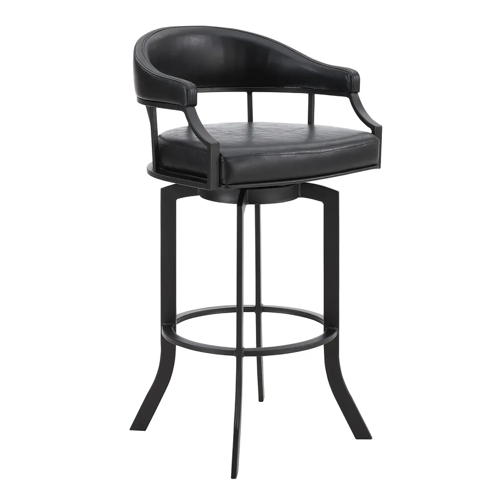 Eastpoint Swivel 26″ Counter Stool – Black/Black