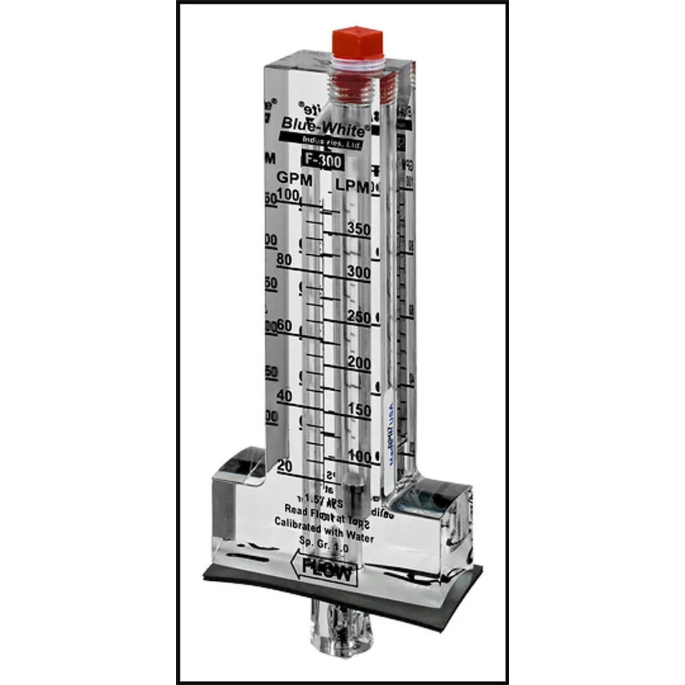 FLOW METER-BLUE WHITE-1-1/2 TOP MOUNT 10-60 GPM