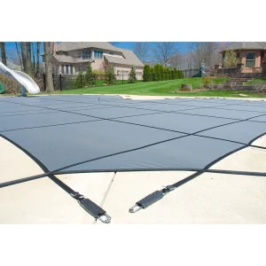 GLI Secur-A-Pool 20’9″ x 39’9″ Grecian Mesh Safety Cover w/4×8 RS, Gy