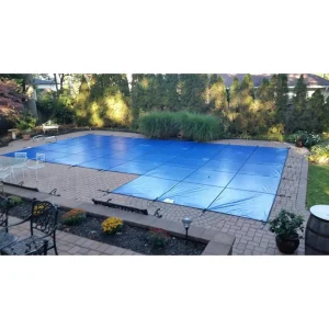 GLI Value X 20′ x 40′ 6R/2R Rect Solid Safety Cover w/Kl Scrn Drain, Bl