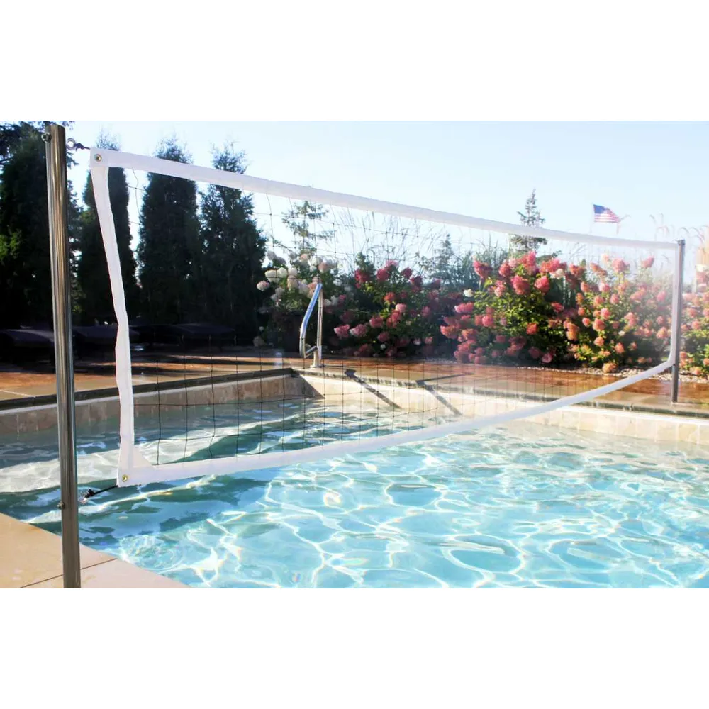 Global Pool Products X2 Basketball and Volleyball Combo w/ 20′ Net & Ball (No Anchor) | Polished
