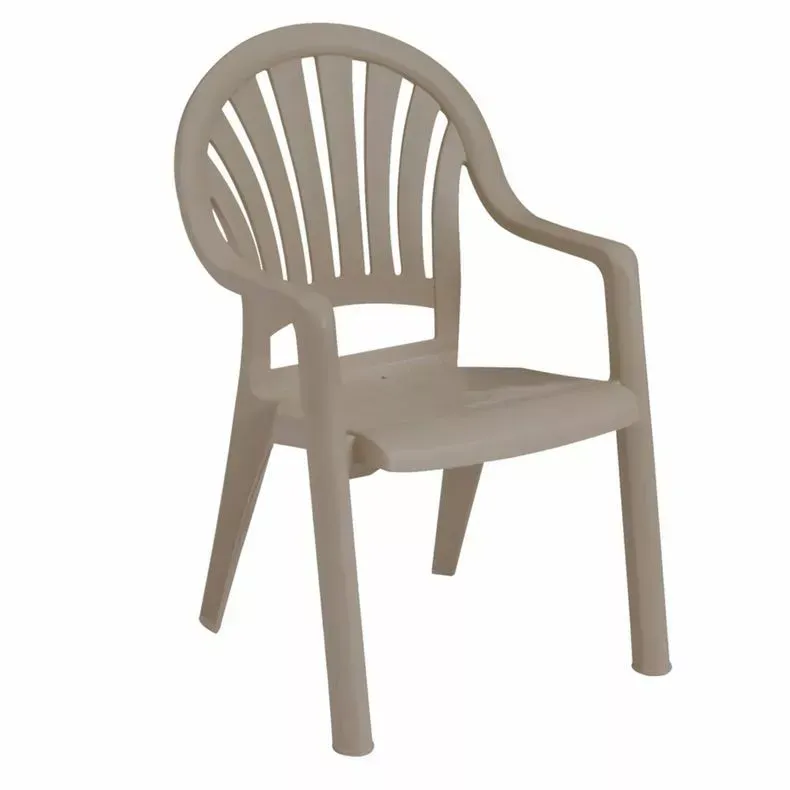 Grosfillex Pacific Fanback Chair, French Taupe