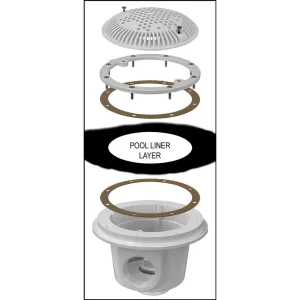 Hayward WG1049AVPAK2 Vinyl Main Drain Anti-Vortex for Liner Pools 2″ (Set of 2)
