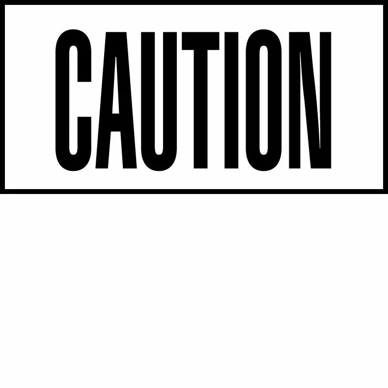Inlays C611740 Smooth Ceramic Message Info Tile, Caution