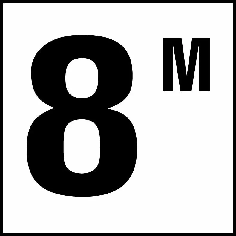 Inlays C613080 Metric Series Smooth Ceramic Info Tile, 8 M