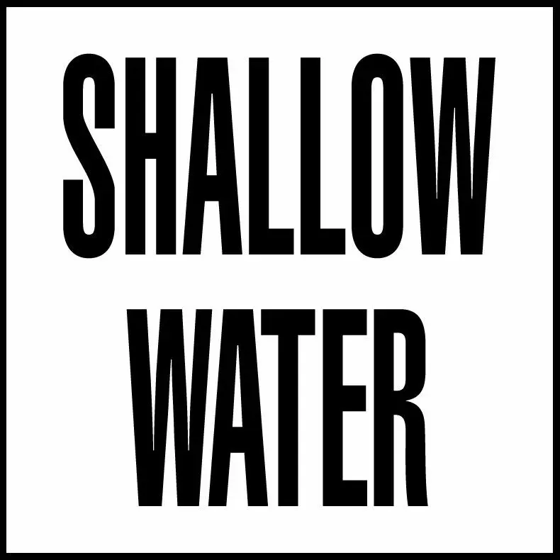 Inlays C621516 Non-Skid Ceramic Single Message Info Tile, Shallow Water Message