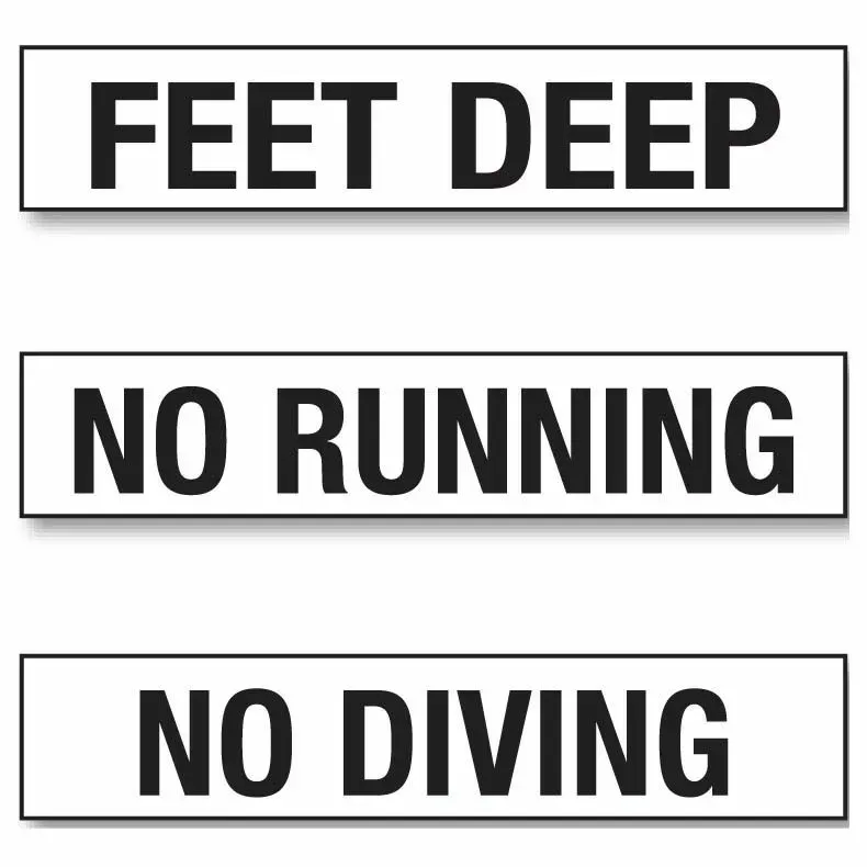 Inlays ‘No Running’ Information Tile, Vinyl