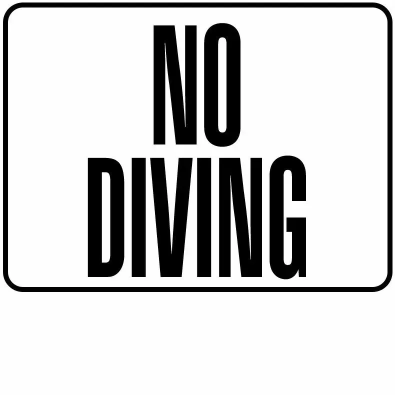Inlays P411501 Plastic Stick-on Single Message Info Tile, No Diving Message