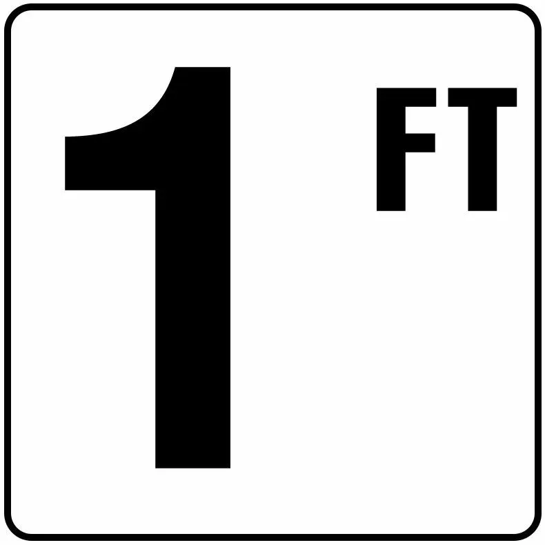 Inlays V620010 Foot Series Stick-on Vinyl Info Tile, 1 FT