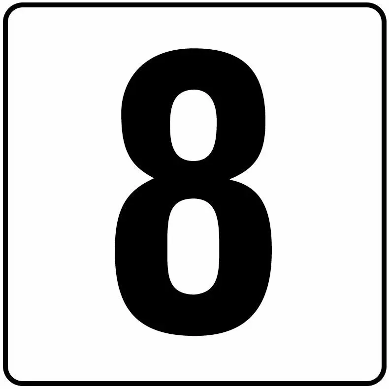 Inlays V621080 Number Series Stick-on Vinyl Info Tile, 8