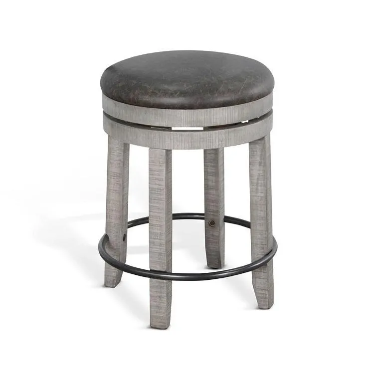 Kingston Backless Swivel 24″ Counter Stool – Rustic Grey