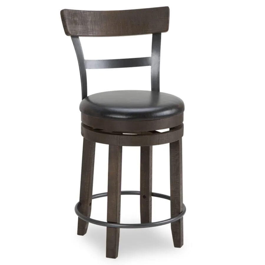 Kingston Swivel 24″ Counter Stool W/ Back – Tobacco Leaf