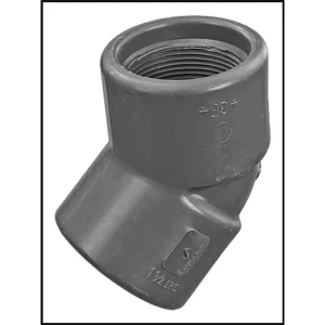 Lasco 1 1/2″ 45 Degree Elbow PVC Pipe Fitting SCH 80 FPT X FPT (#819-015)