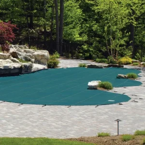 Meyco 12 Year Mesh MeycoLite Safety Cover for 12×27 ft Rectangular Pool, Green