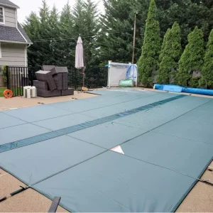 Meyco 12 Year Solid PermaGuard Safety Cover for 16×32 ft Rectangular Pool, Green