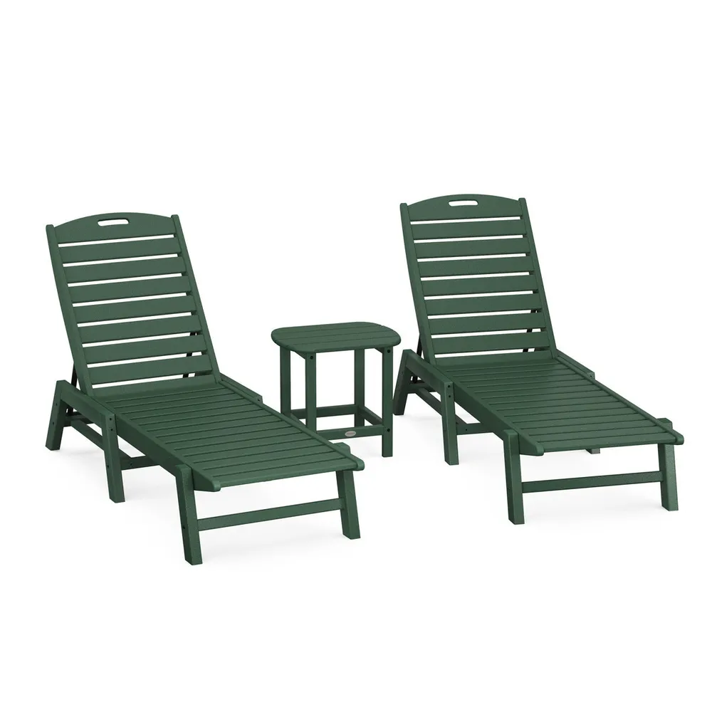 Nautical 3 Piece Chaise Lounge Set