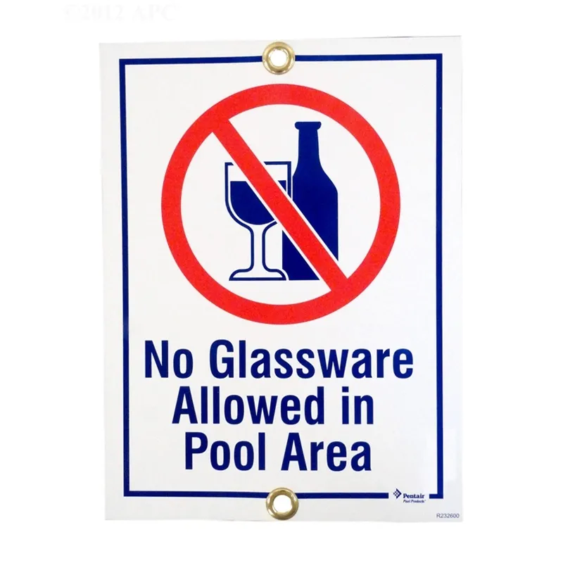 No Glassware Sign
