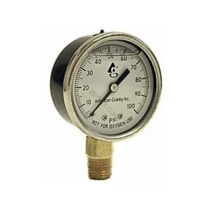 Pool Filter Pressure Gauge Steel Bottom Mount 1/4″ 0-60 PSI | Liquid Filled