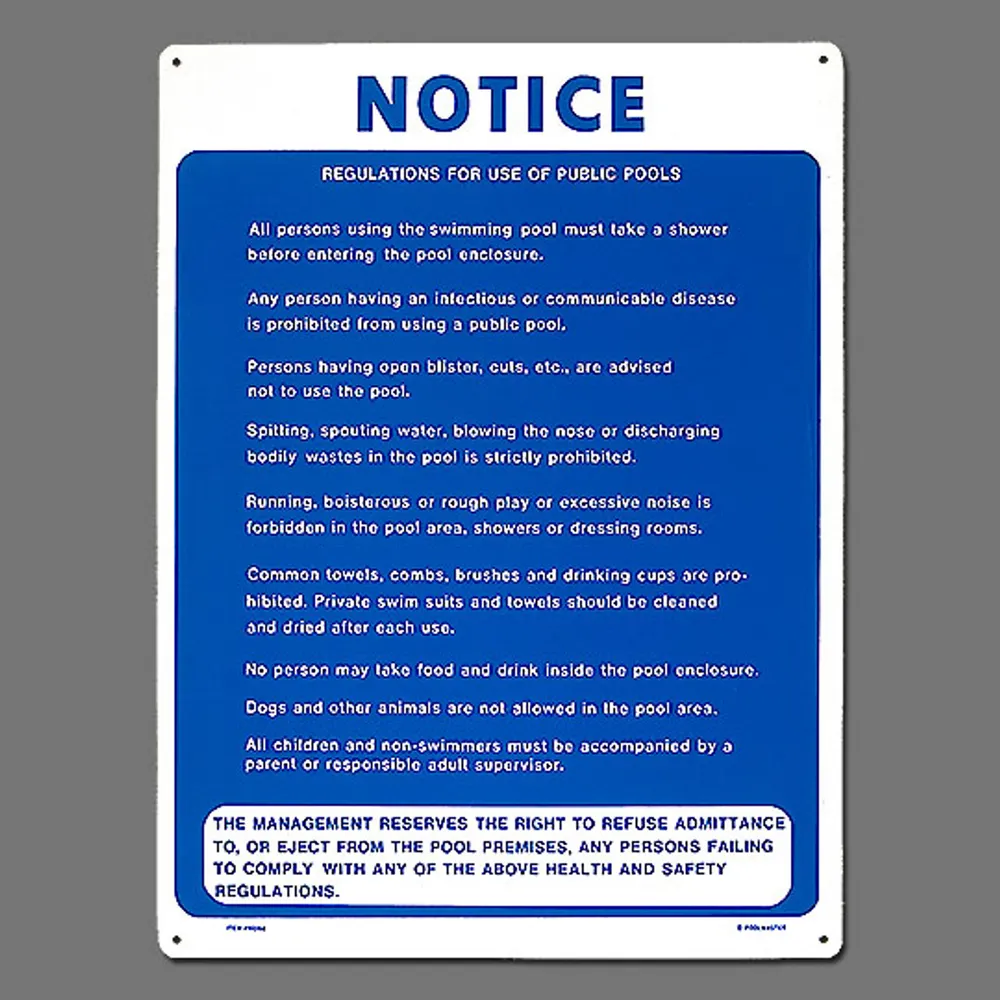 Poolmaster “Public Pool Regulations” Sign (#40368)
