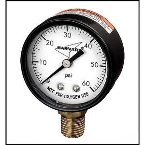 Pressure Gauge 1/4″ bottom mpt connector – Metal casing – Harvard Brand