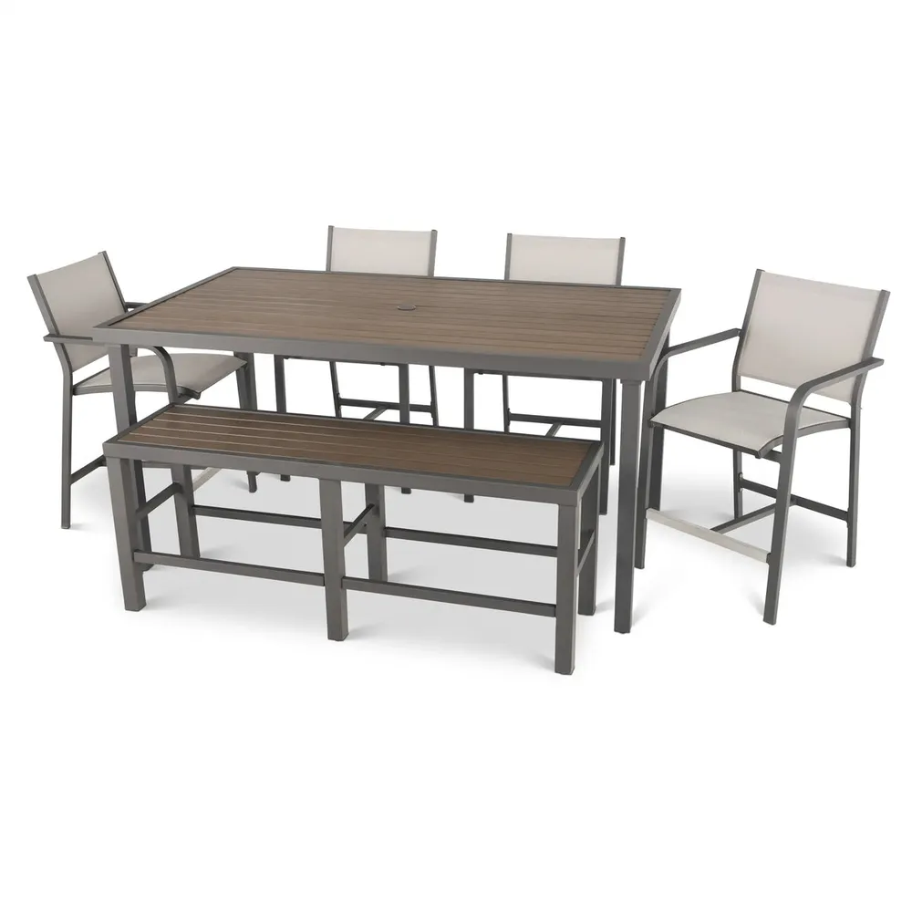 St. Kitts Sling 6 Piece Counter Height Group – Graphite