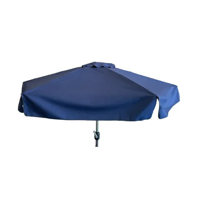 Stainless Steel Blue 7′ Umbrella for Lounge Side Table