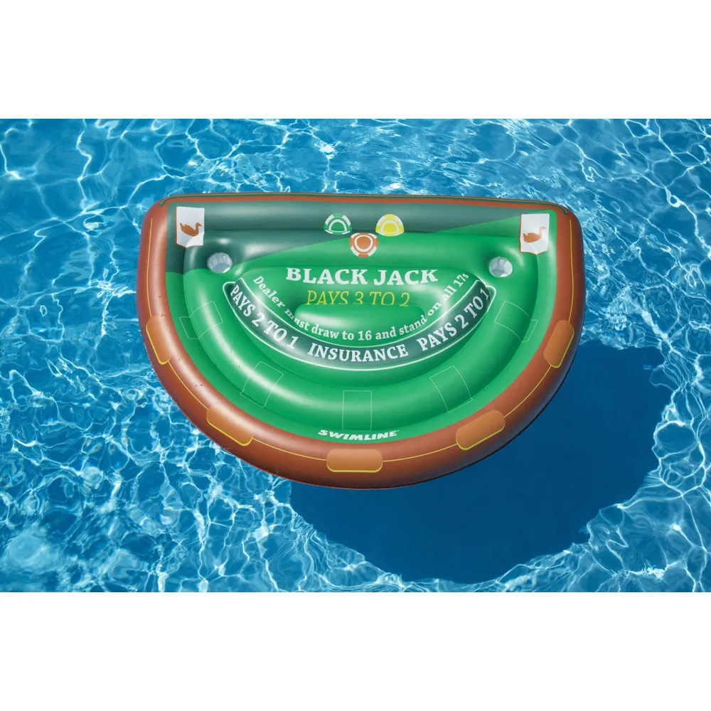 Swimline 90665 Blackjack Game Table with Waterproof Cards