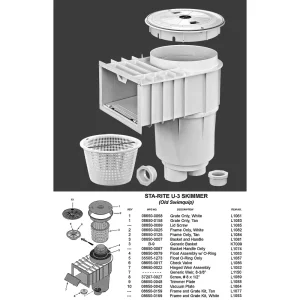 Swimquip #08650-4403 Wall Skimmer U-3 Threaded