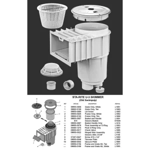 Swimquip Wall Skimmer U-3 – 2″ Slip with Float Valve