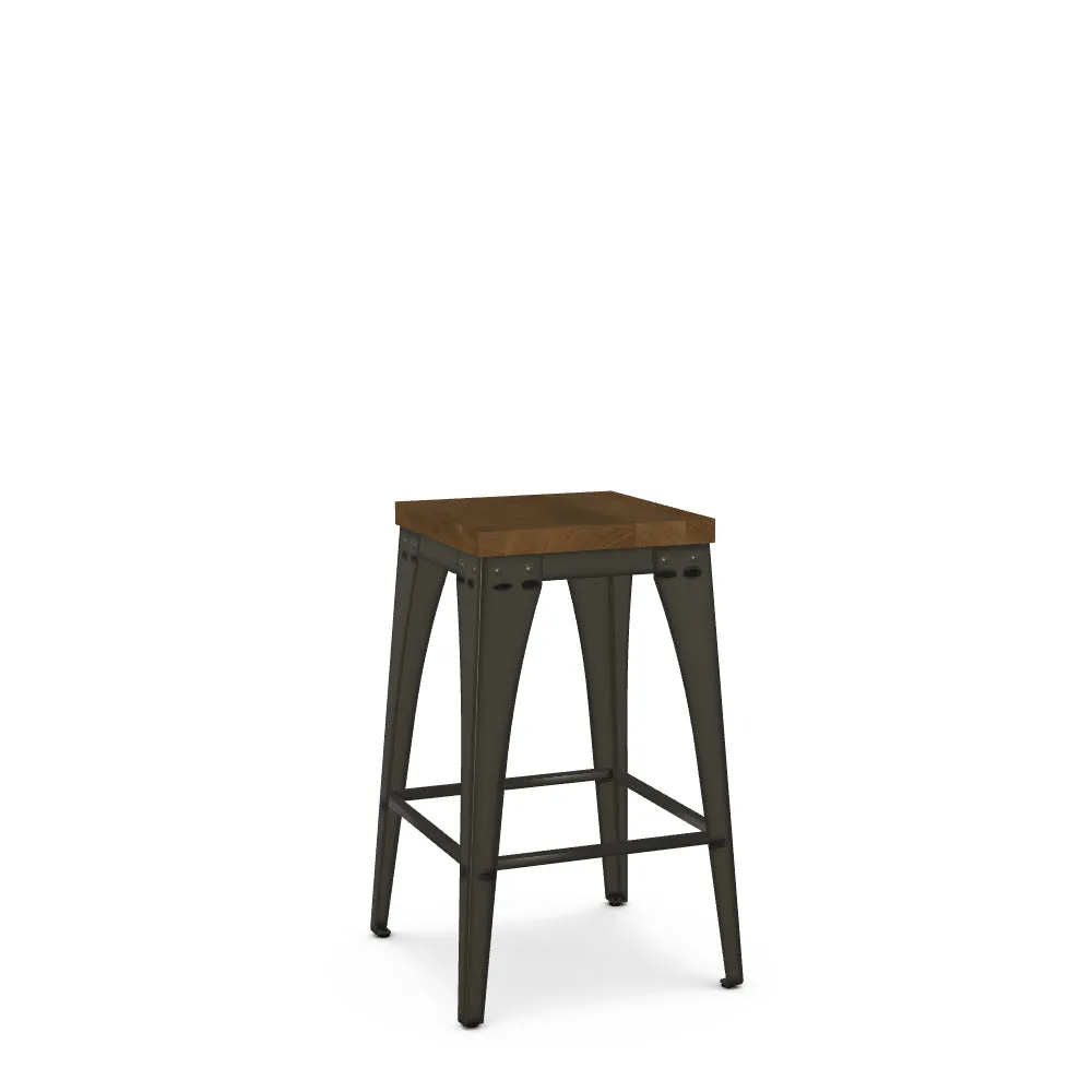 Upright Backless Counter Stool – Wood Seat